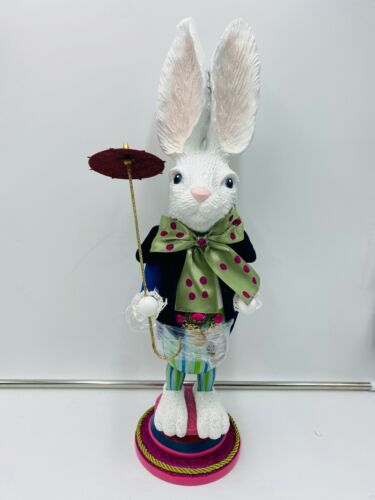 Kurt Adler Hollywood Disney Alice In Wonderland White Rabbit Nutcracker 18" NEW