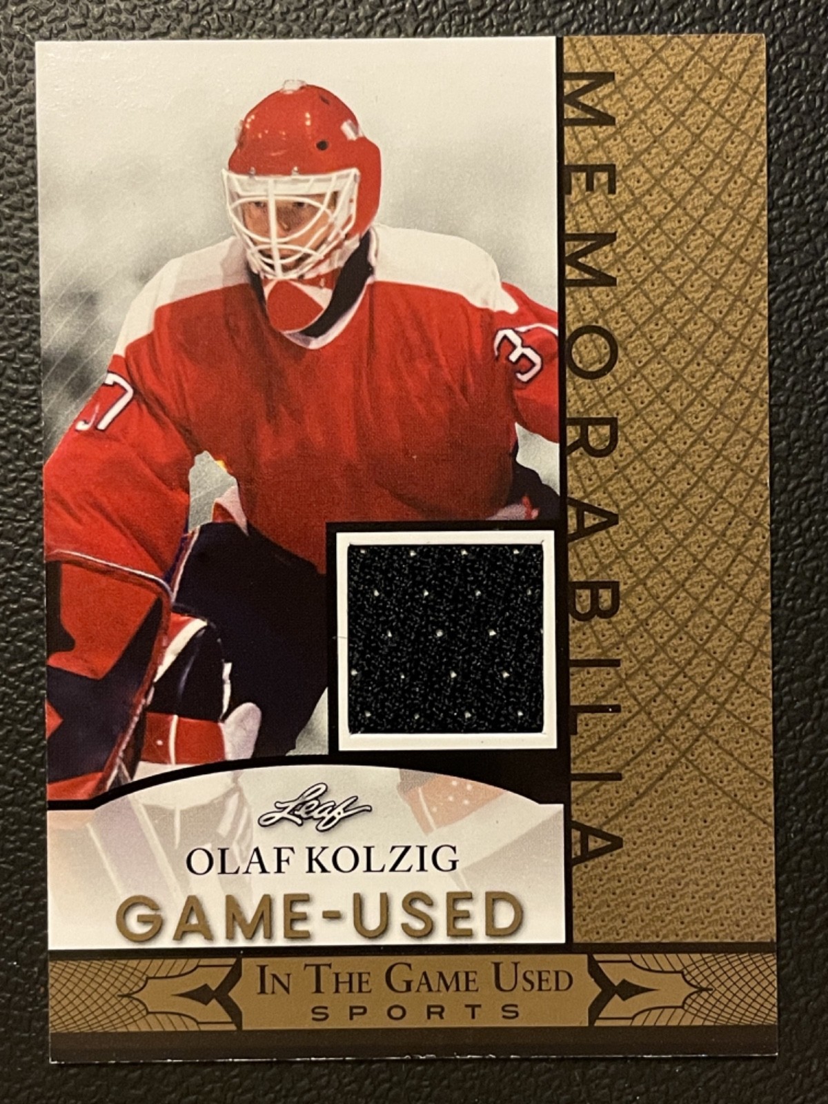 2024 Leaf In The Game Used Memorabilia Gold Olaf Kolzig Jersey