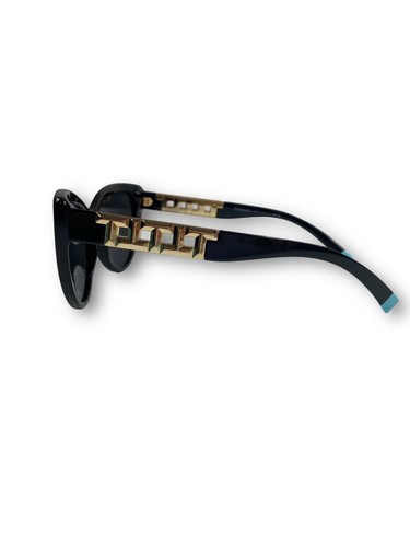 Pre-owned Tiffany & Co . Iconic Women's Black Cat-eye Luxury Sunglasses Made In Italy $465 In Gray