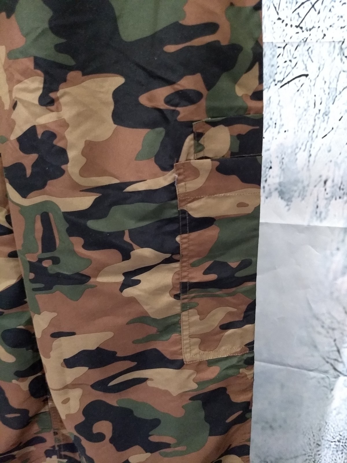 Urban Groove Size MA Drawstring Green Woodland Camo Cargo Pants Hip Hop Beat