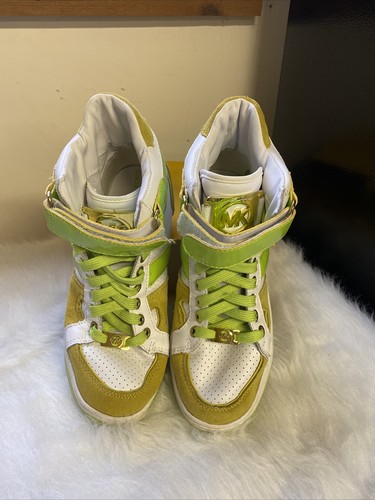 スニーカー GOLDEN  Woman Sneakers White GWF00327F00685610757 Michael Kors High Top Women's Sneakers sz 8~White And Neon