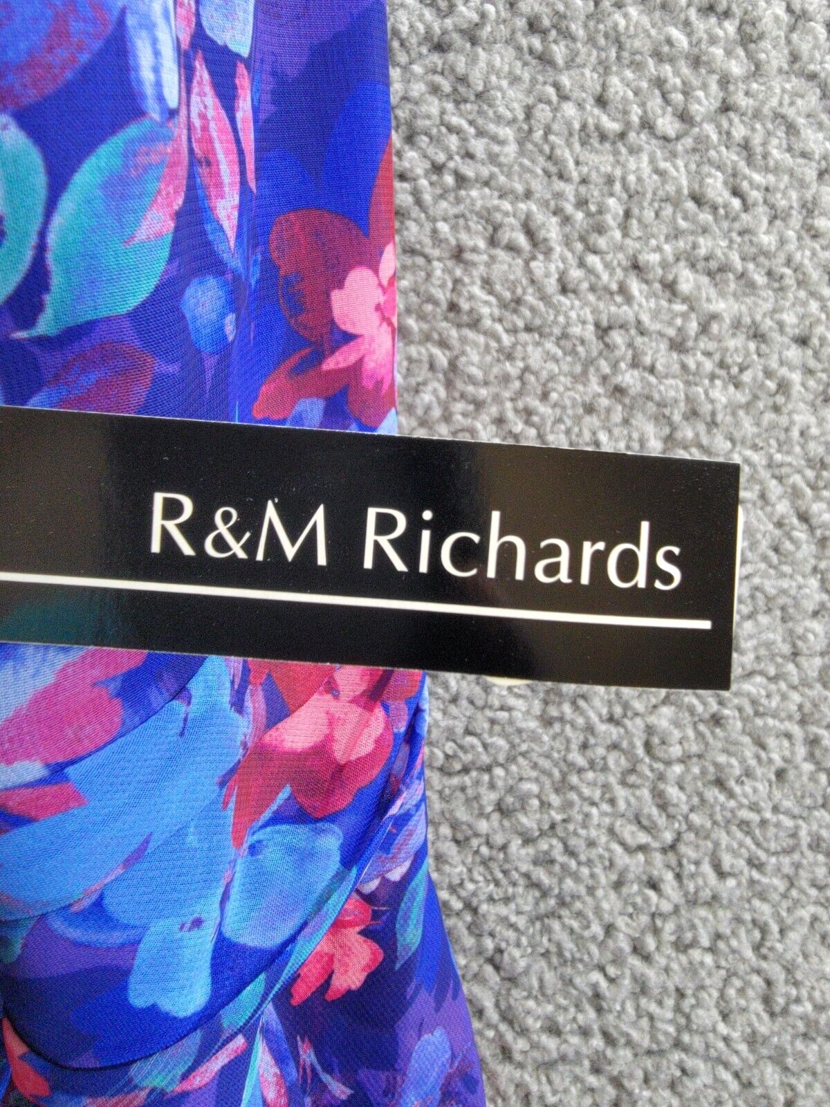 R & M Richards Plus Size Floral-Print Ruffled Maxi Dress Women's 16W Blue Multi - Picture 15 of 16