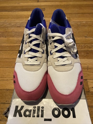 Pre-owned Asics Gel-lyte Iii White Black Pink Kith Kithstrike Rf Ronnie Fieg H301n-0190 B In White Pink