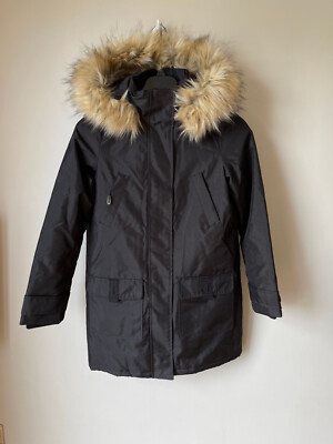 VERY COAT DUVET Black Parka Padded Coated Warm Showerproof UK 8   NEW