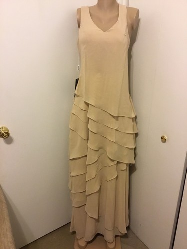 IZILADY Beige Sheer Layered Gown Size 12