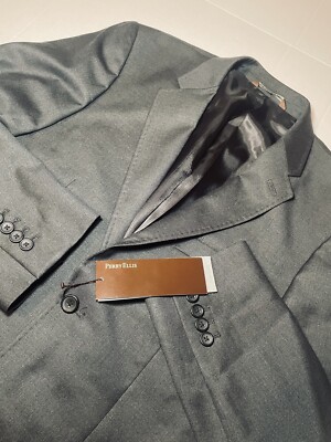 Perry Ellis Men s Wool Blend Gray Blazer Sport Coat Two Button Sz 38R