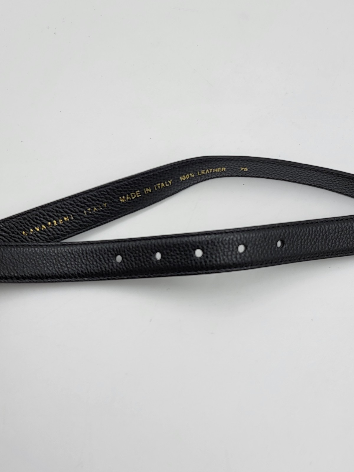 GAVAZZENI Glossinia Leather Belt Women's 75 Black Square Buckle Adjustable - Picture 9 of 11