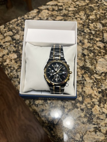 【美品】SEIKO クロノグラフ SNAA30 ブラック/ゴールド 美品】SEIKO クロノグラフ SNAA30 ブラック/ゴールド - メルカリ