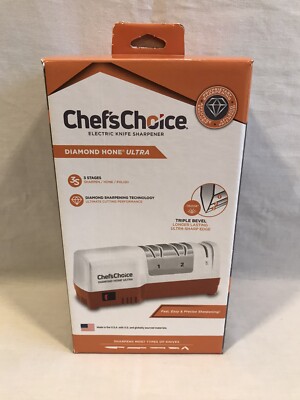 Chef's Choice D203 Orange White 3-Stage Electric Knife Sharpener Kitchen Gadget