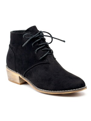 

GC SHOES Женские черные ботильоны Brady с миндалевидным носком на блочном каблуке на шнуровке, Черный, BRADY