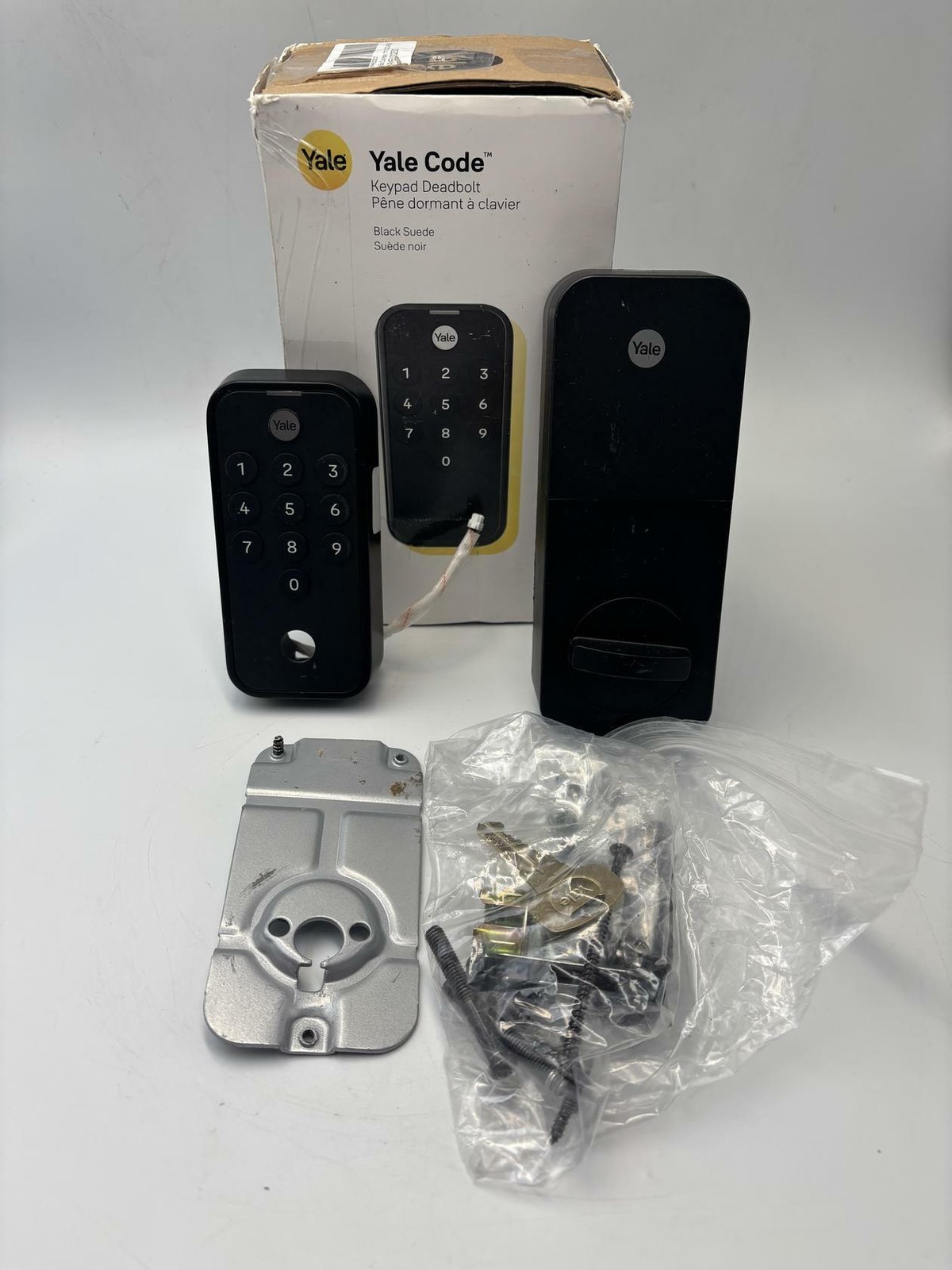 Yale Black Code Keypad Deadbolt Front Door Lock, (YED210-NR-BSP) (READ)