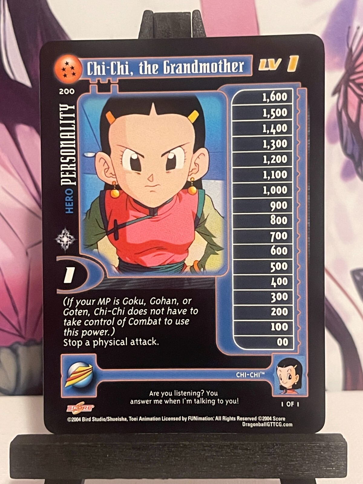 Dragon Ball GT TCG Chi-Chi the Grandmother LV1 200 Baby Saga