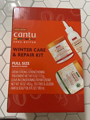 3 Full Size Items: Cantu Shea Butter Winter Repair Kit Treatment Tea Trea Oil