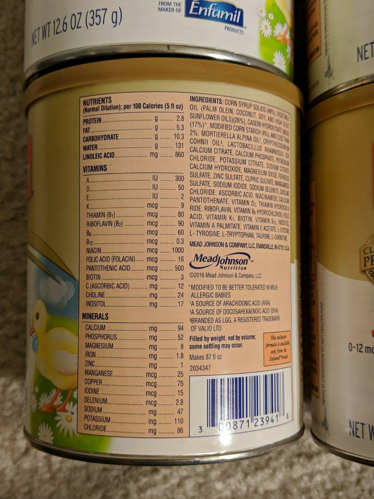 4x Enfamil Nutramigen with Enflora LGG  Powder 12.6 Oz Expires APR 01 2020