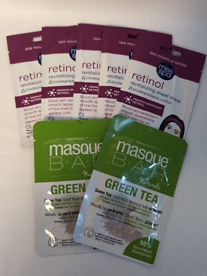 7x Miss Spa Revitalizing Sheet Mask -5  Masque Bar Green Tea-2 Bundle See Photo