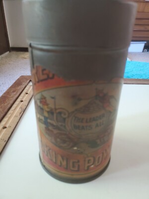 The Great Eastern Baking Powder Embossed Lid & Paper Label Tin Antique 