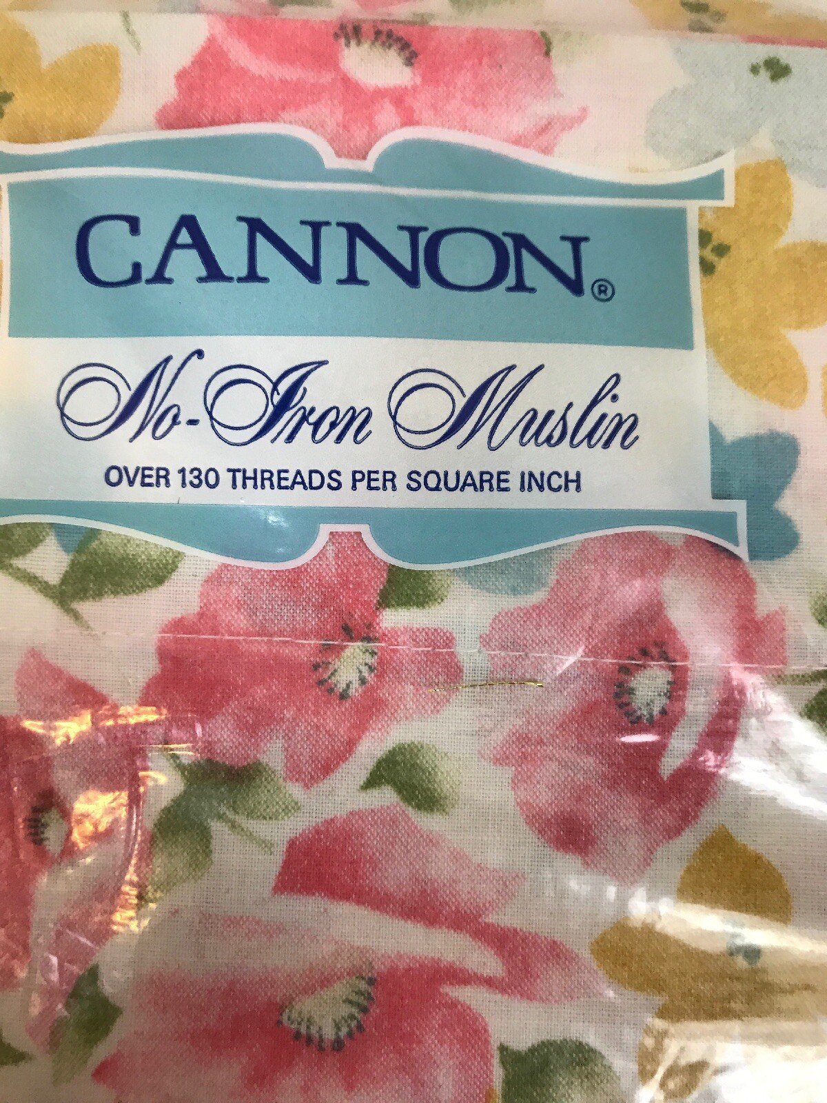 Set Sheets Vintage Full Flat & Pillowcases Floral New Pink Blue Cannon No Iron