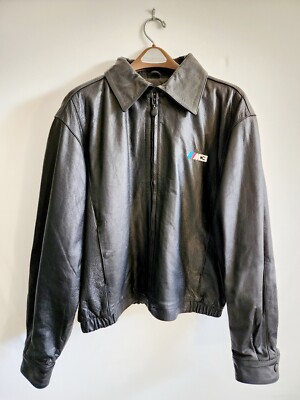 BMW M3 Vintage Black Leather Jacket Size Large in Great Condition
