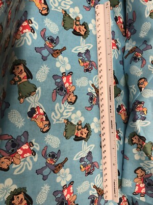 Disney Lilo & Stitch Fabric-FQ-Fat Quarter-100% Cotton-Licensed-Quilting/Masks