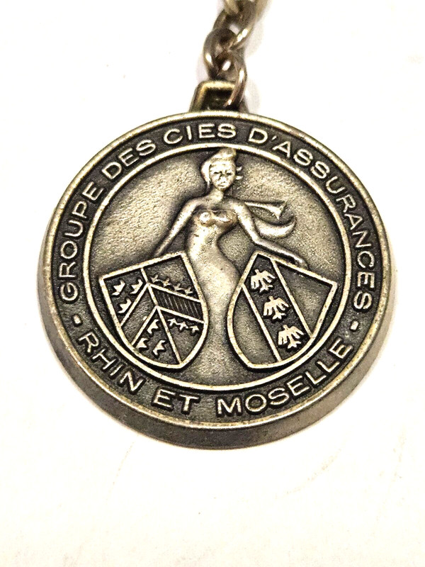 Porte-Cles - Assurances Rhin Et Moselle Corvez & Passereau Cholet 1960s Vintage