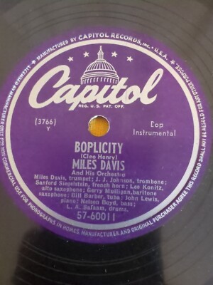 MILES DAVIS BOPLICITY 78RPM USA CAPITOL 3766