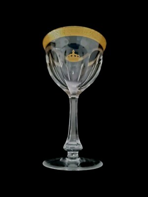 Sultan King Farouk Egypt Royal Service 24K Gold Crown Cipher Moser Crystal Glass