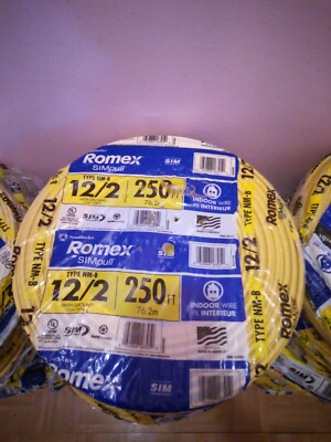 12/2 Romex Wire 12-2 AWG 250ft Non Metallic Copper Cable 