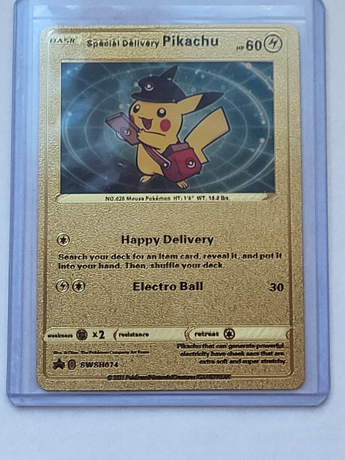Special Delivery Pikachu Gold Foil Pokemon Card Promo