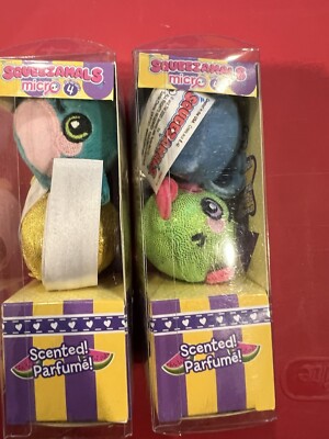 Set Of 2 NEW Squeezamals Micro Watermelon Scented 2020 Series 4 Plush Animals