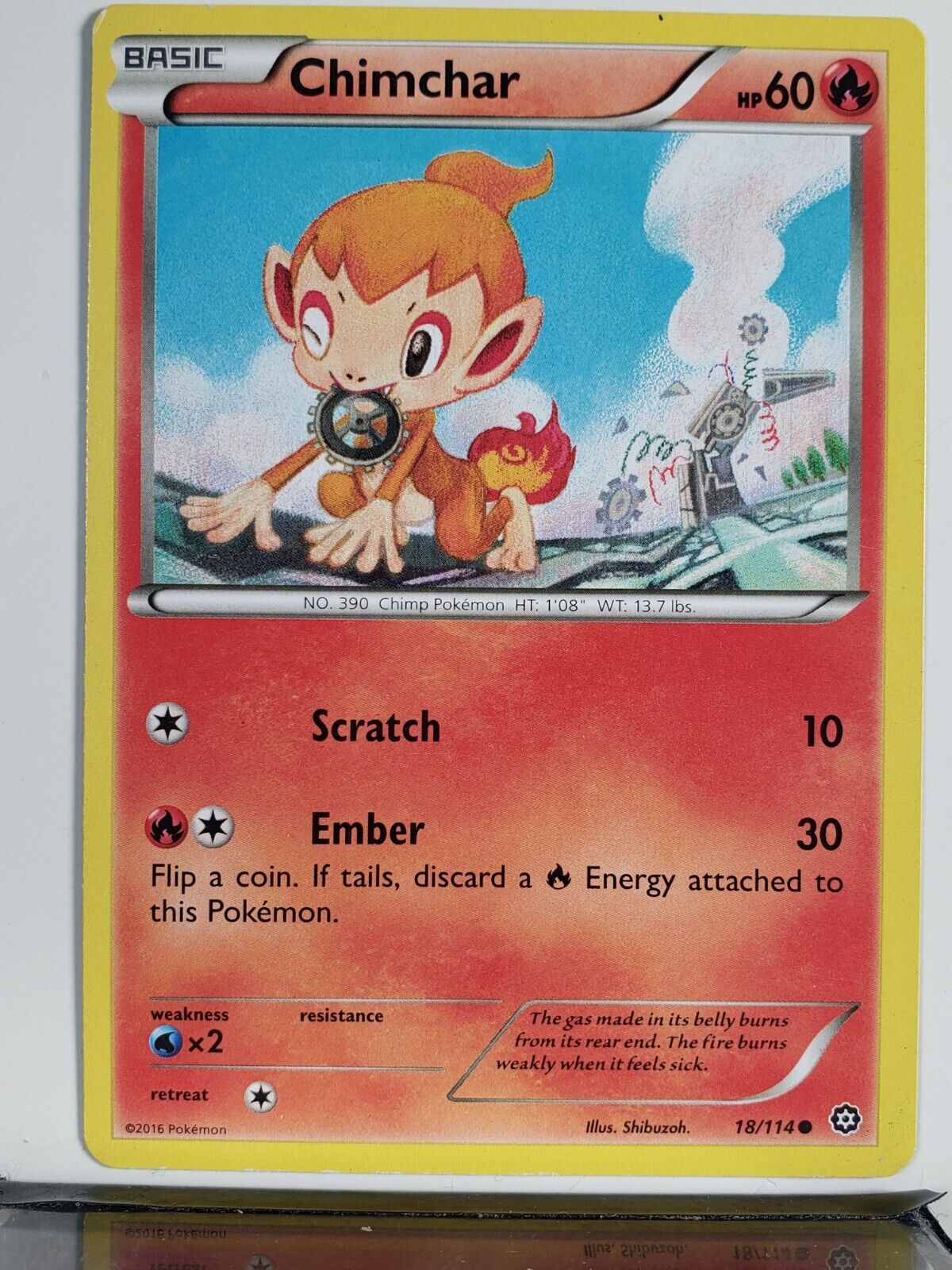 Chimchar 18/114 - LP - XY Steam Siege Pokemon Card Chimchar 18/114 - LP - XY Steam Siege Pokemon Card