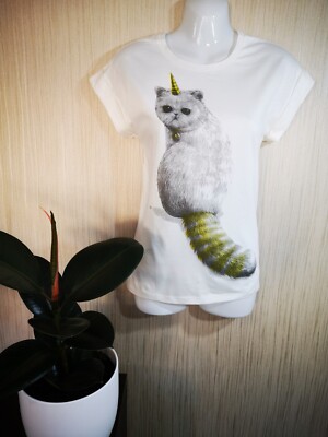 UNICAT Oii Ladies/Girls 100% Cotton T-shirts with Unique Hand Made Print 