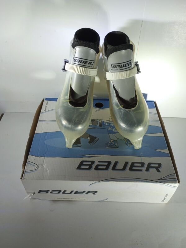Bauer Lil Champ II Youth Ice Skates Size 12/13 Adjustable Strap Easy On Clear