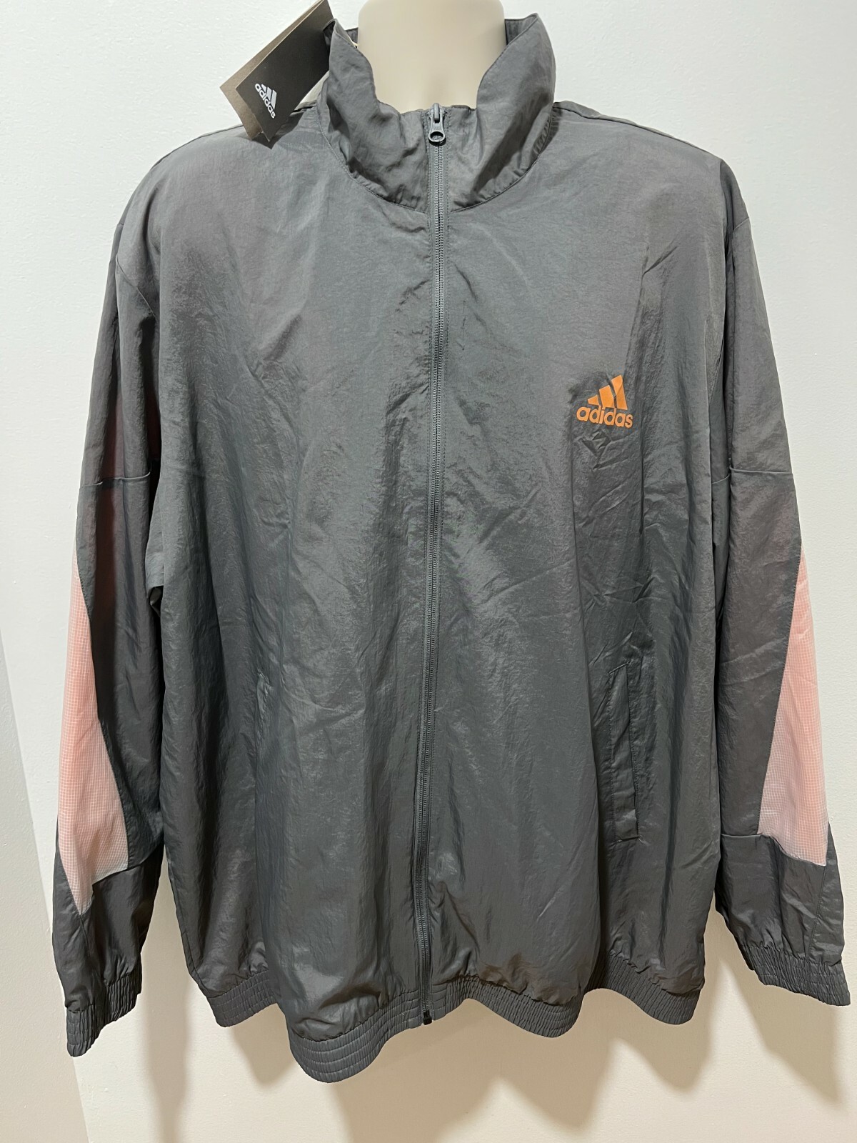 adidas Men's Size 2XL Gray Four/Hazy Coppe Full-Zip Meshpop adidas Men's Size 2XL Gray Four/Hazy Coppe Full-Zip Meshpop