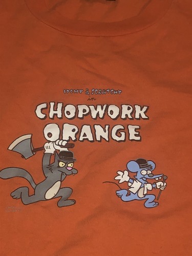 Vintage Itchy Scratchy Clockwork Orange Parody T Shirt