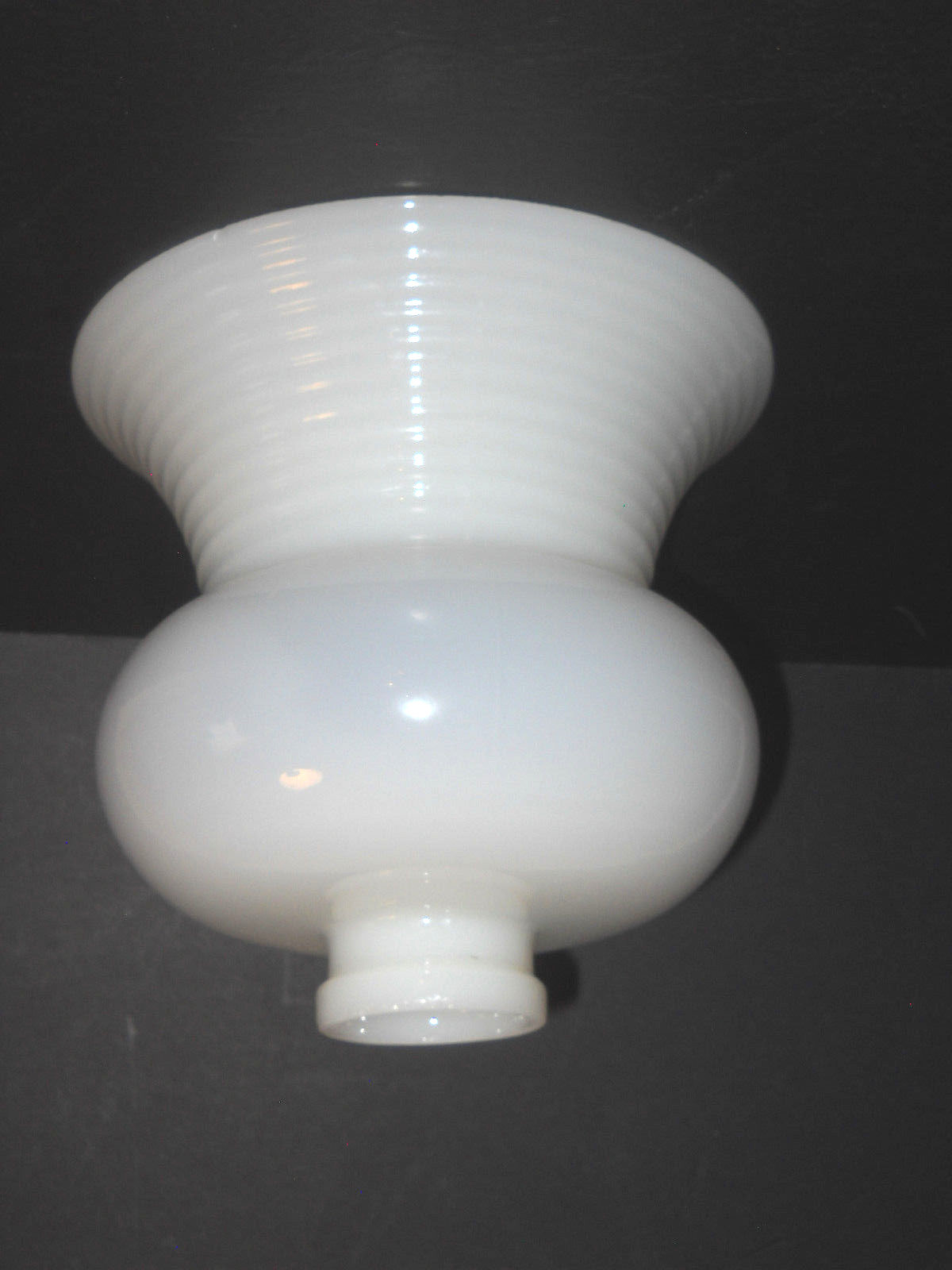Large 8'' Vintage Art Deco White Torchiere Milk Glass  Lamp Shade