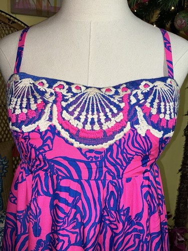 Pre-owned Lilly Pulitzer Bernadetta Maxi Dress Passion Fruit Pink Wild Nights Size 6