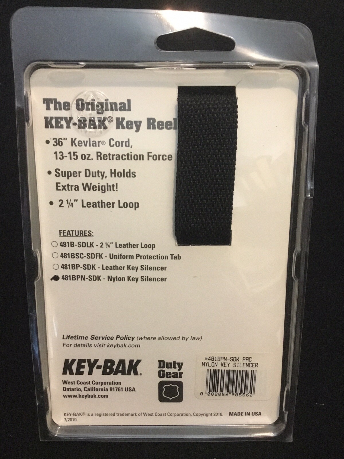 Key-Bak Nylon Belt Loop Key Reel 36