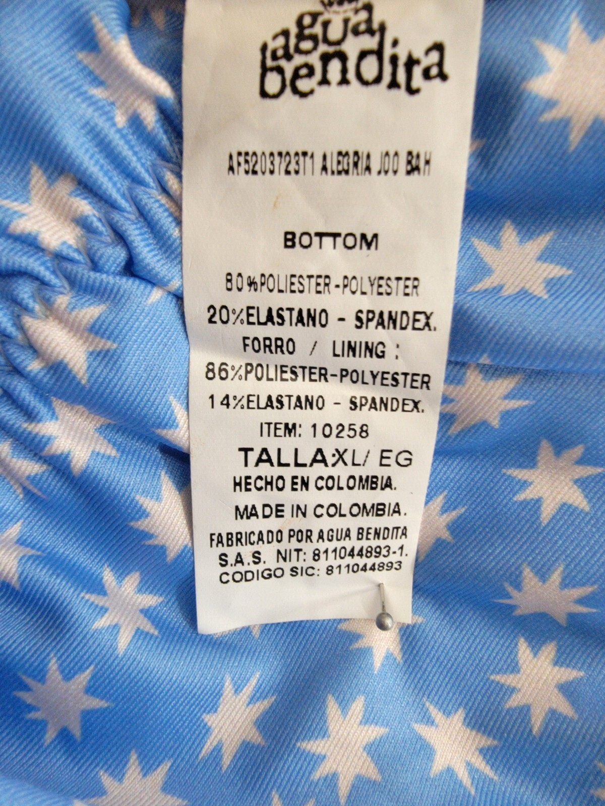 Agua Bendita Lolita Joo Bah Bikini Bottoms Women's XL Multi Ruched Back Side Tie - Picture 9 of 15