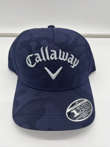 Callaway Navy Blue Camo Flexfit Snapback Golf Hat Flexfit Tech 110 New