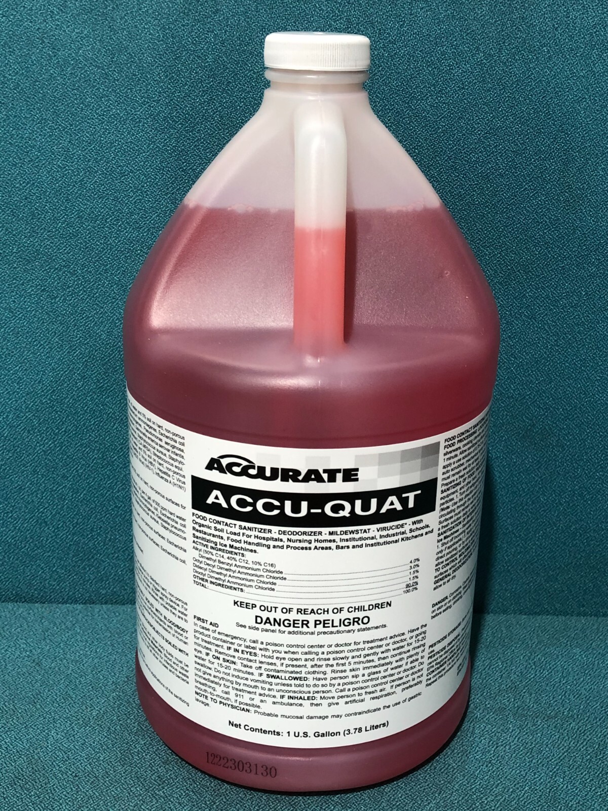 ACCURATE Acculogic QUAT Manual Dishwashing Sanitizer 1 gal.