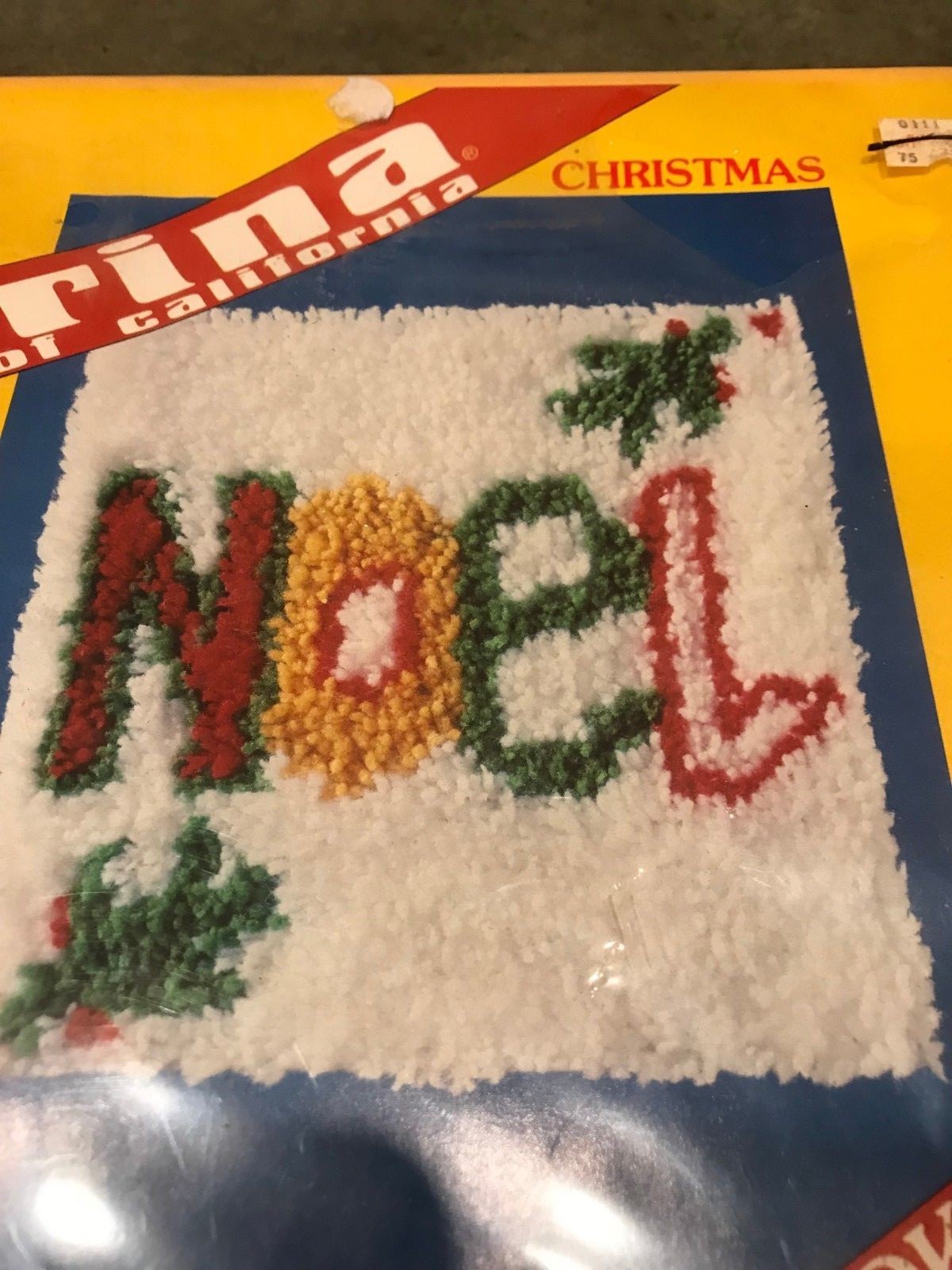 Vintage Tina of California Christmas Noel Latch Hook Kit Pillow Designs