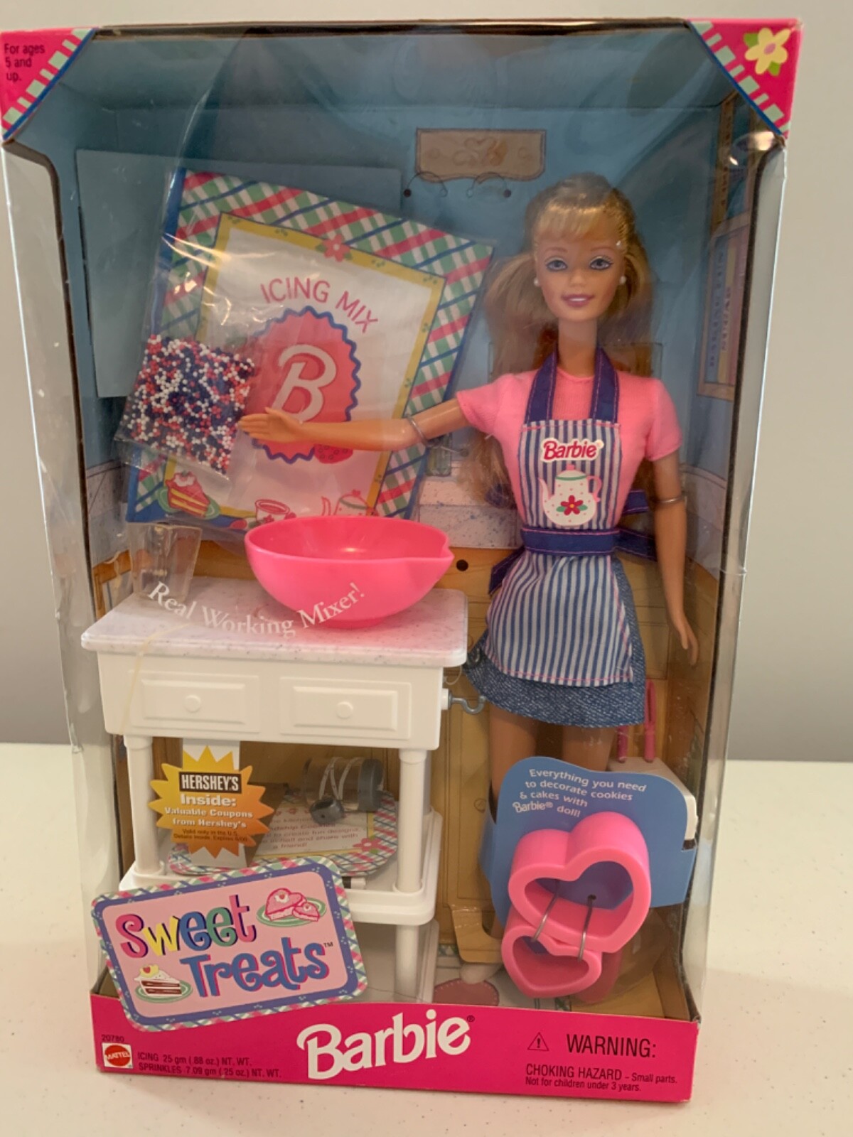NRFB Vintage 1998 Sweet Treats Barbie Doll 20780 Mattel Mixer Sprinkles Icing