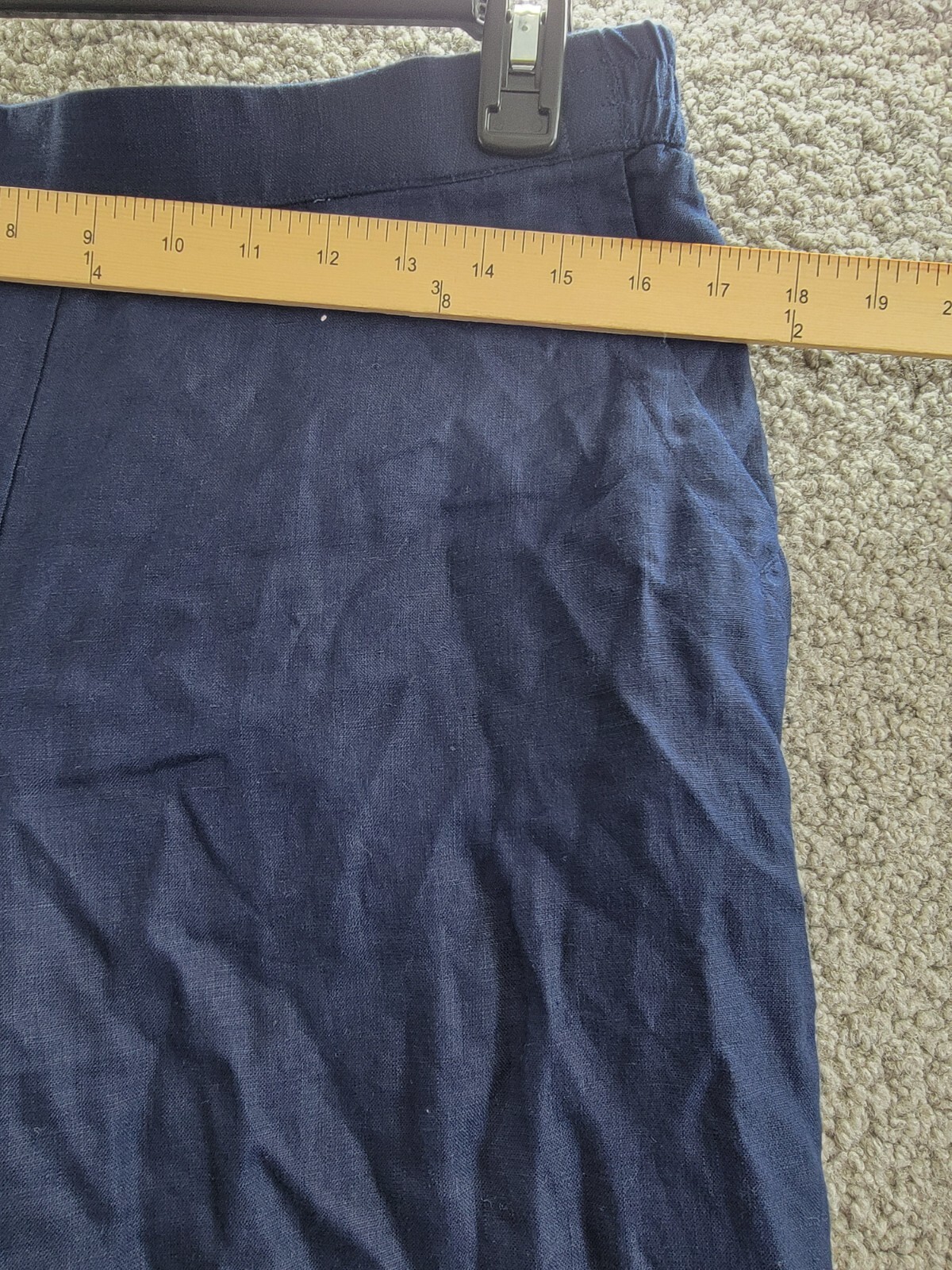 Charter Club Linen Solid Cropped Pull-On Pants Women's M Intrepid Blue Solid - Picture 5 of 17