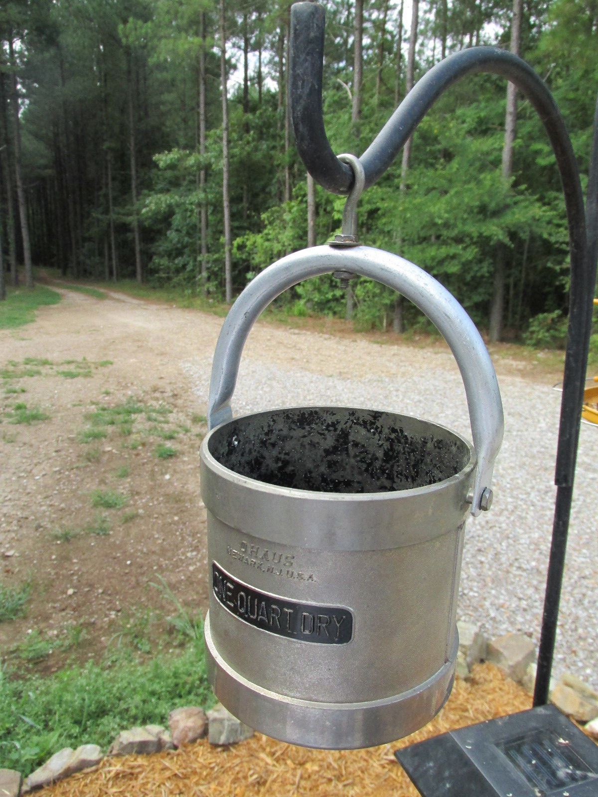 OHAUS GRAIN ELEVATOR BUCKET ONE QUART DRY WITH HANDLE & HOOK NEWARK N.J.