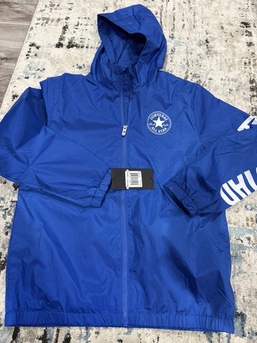 New Converse Jacket Windbreaker L 12-13 Youth Zip Mesh