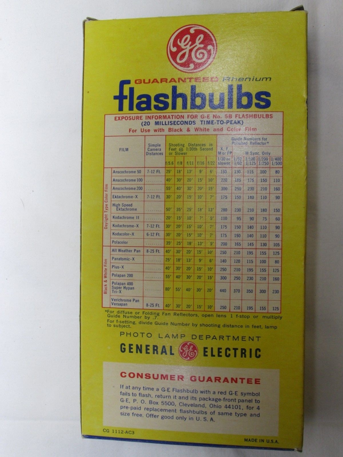Vintage GE #5B Rhenium Blue Flashbulbs 11 Count