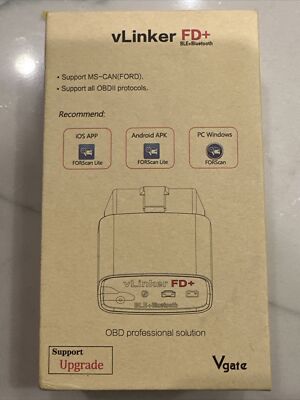US SHIP Vgate vLinker FD Plus OBD2 Bluetooth 4.0 ELM327 FOR-Scan Car Code Reader