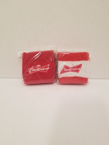 New Budweiser Beer Red Wrist Sweat Bands Bud Lot Of 2 Pairs