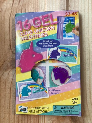 Sparkle valentines cling gel unicorn magical Mello Smellow Valentine BRAND NEW!!