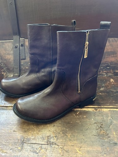 ミドルブーツ TORY BURCH Women Boots 158798200 Brown Tory Burch Women's T-Hardware, Brown Leather Riding Boots